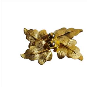 Vintage Gold Tone Leaf Brooch